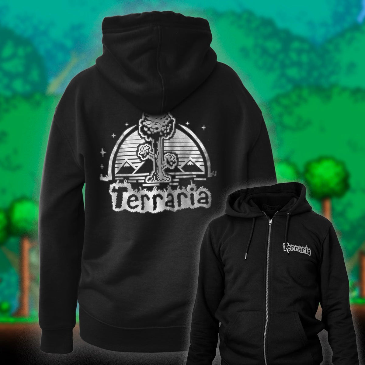 World Of Terraria Zip Hoodie - Black/Silver